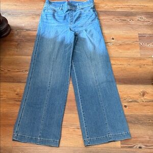 SPANX Wide-Leg Jeans in Medium Blue Denim